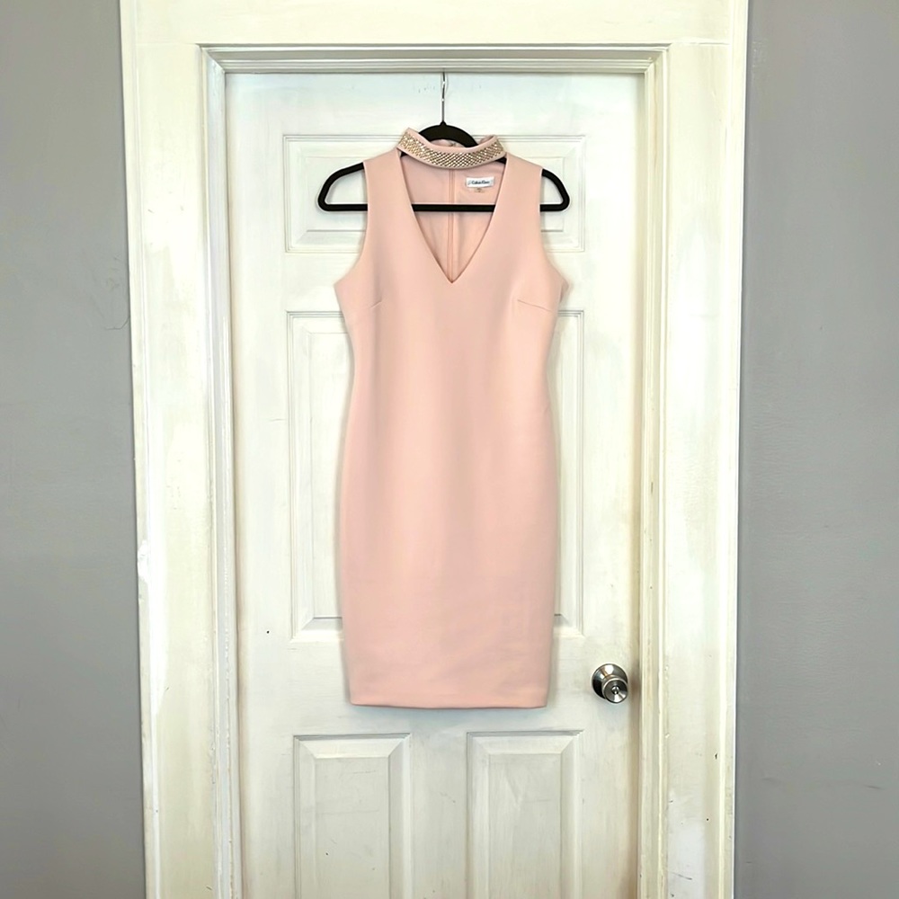 Calvin Klein Pink Rhinestone Dress